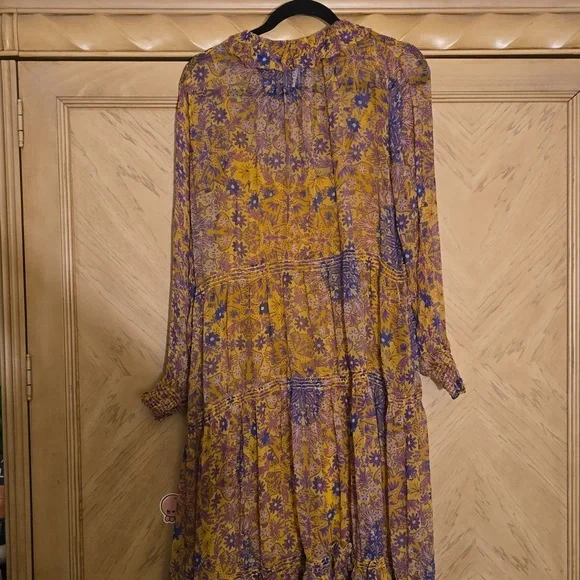 Anthropologie The Marais Printed Chiffon Dress. Multicolored. Size Small. NWOT. - Picture 15 of 15